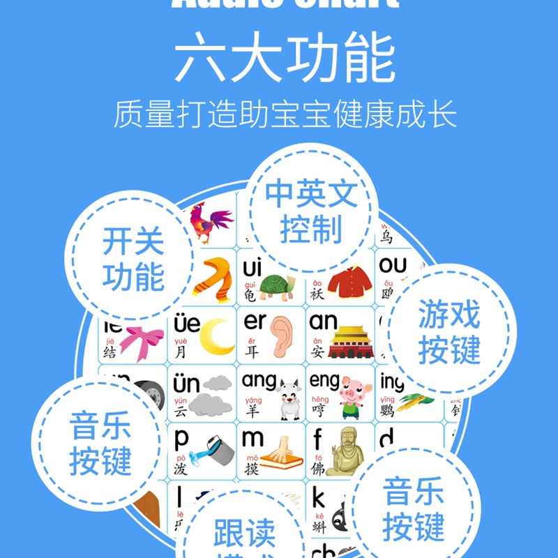 按图触摸发声挂图0-3岁婴幼儿拼音识字数字有声挂图启蒙早教玩具