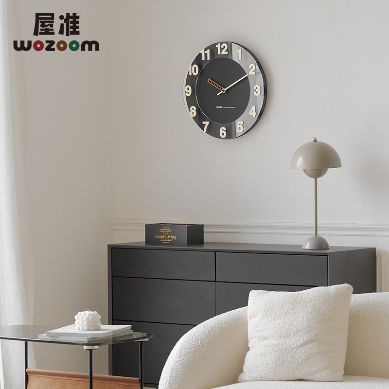 WOZOOM屋准家用艺术钟表挂墙挂钟客厅创意现代简约时钟时尚大气