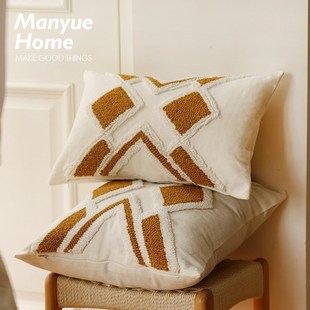 弥生棉麻 蔓越家 文艺棉u麻抱枕抱枕套含芯办公室午睡靠枕靠垫腰