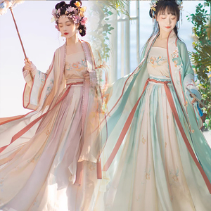 出租2024女汉服新款汉服女装七夕宋制刺绣春抹胸夏季薄款套装租赁