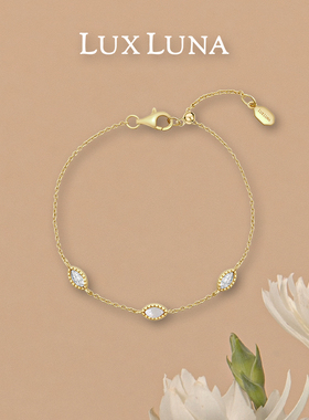 LuxLuna金麦穗系列手链女小众轻奢高级925银托帕石