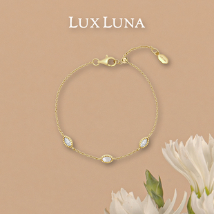 LuxLuna金麦穗系列手链女小众轻奢高级925银托帕石