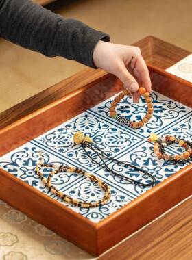 新形中式实木长方茶盘托盘家用餐盘收点心盘商干XJDS-001果盘高颜