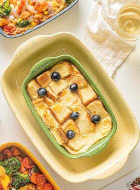 ePantry陶长方形瓷双耳耐高温L烤盘烤ZKE箱专用烤碗饭焗微波炉盘