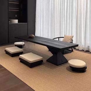 实木板碳化面985木板白蜡木桌板面榆木原木板黑桌色岛台板吧台板