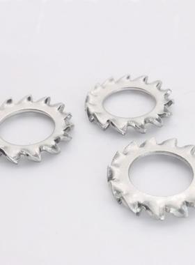304不锈钢垫外齿锁紧垫圈洗白DRIM9IN678A防滑齿形外锯齿锯圈垫片