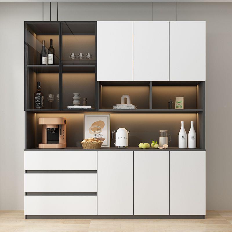 餐边柜一体靠墙现代简约轻式奢客厅收Zj4SPePJ纳柜柜意玻璃门酒柜