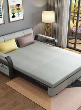 加折厚可叠沙发床两用客厅一体多人功能伸单双小缩户型家用QBE出
