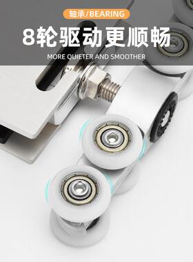 不锈门钢吊滑门轮无框钢化玻璃门吊滑轮移吊趟推拉门轱辘夹LPJ静