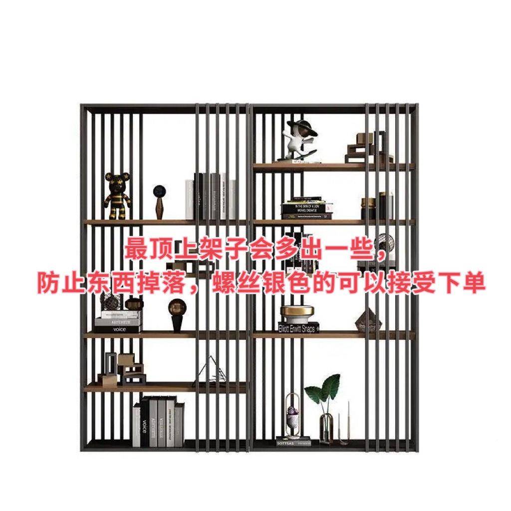 现代简约实木落地书公架铁艺展办断室隔LKY柜样板房置物架工业风