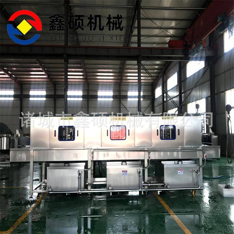 ESJ全自动箱淋机高洗压热水喷肉食塑料筐清周洗消毒机蔬菜转筐清