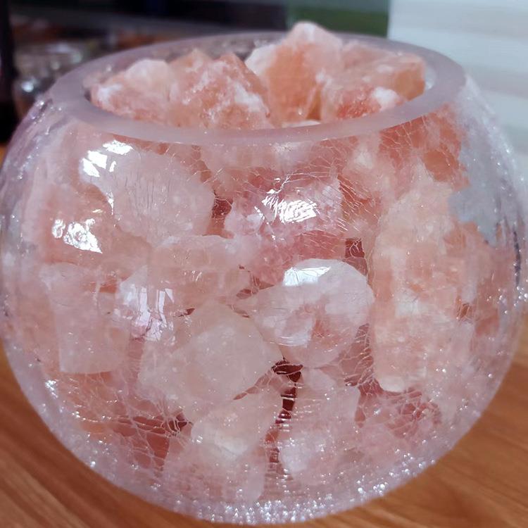 装饰FTQ灯冰拉花灯喜离马雅水晶玫瑰盐灯负子水盐冰裂玻璃晶工艺