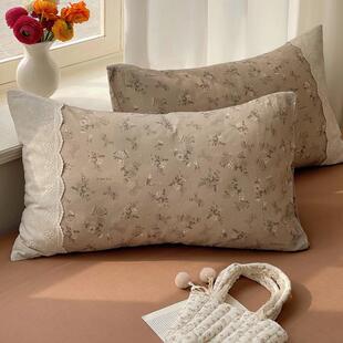 法式花纯棉双层纱床四套全棉蕾丝花边碎被wl-mt01套罩床件单公上