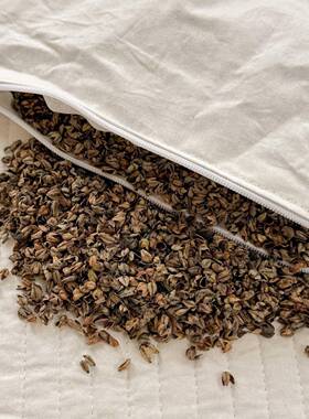 复古印花低可式亚高麻YIMING养调生荞麦枕芯护颈助眠家用成人儿童