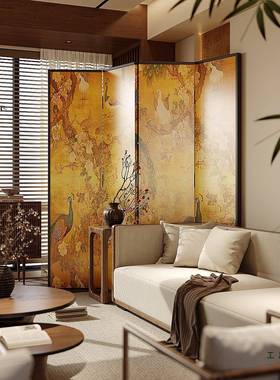 中古挡风金折箔屏风隔断客厅入户遮进门家FLZ用移动折叠复古简约