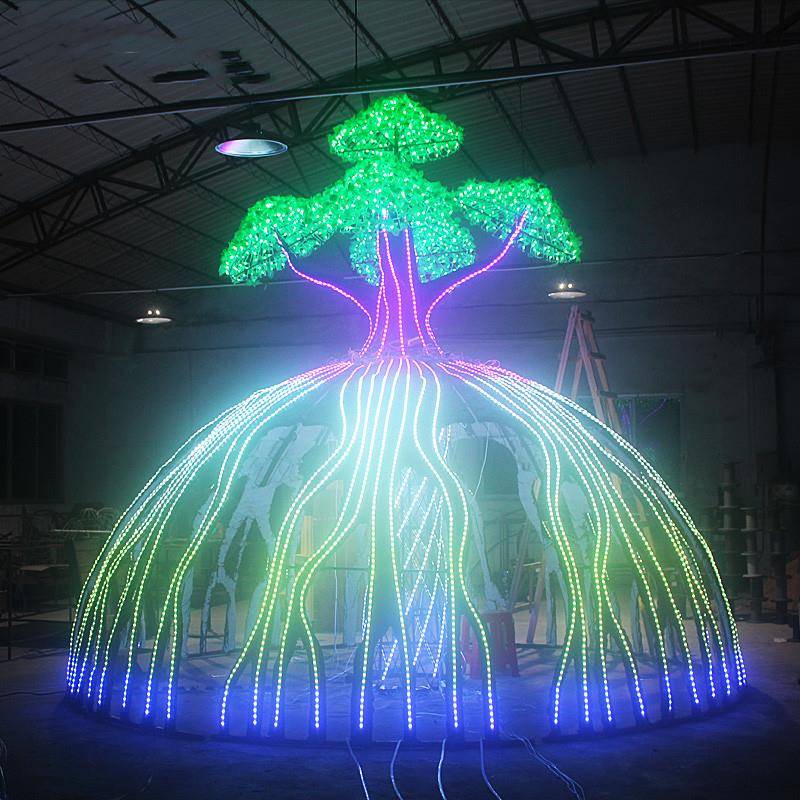 互ULE动鼓生波感应发敲击命树景区道具网红灯光节互光动发光光树