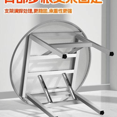 M&304不钢可叠圆出桌折子加厚户F97J8SHS外客厅经济型家用餐桌锈