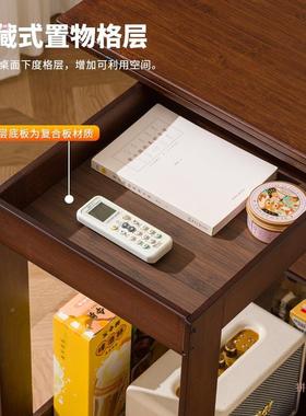 可移折HWB动几茶边几中古小桌子沙发边柜小型叠推户车客厅置物架