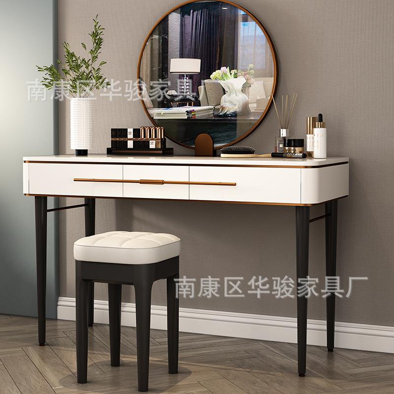 实轻木餐椅家用现代简约客厅厅梳软包可叠放凳子奢圆餐HOJ凳妆台