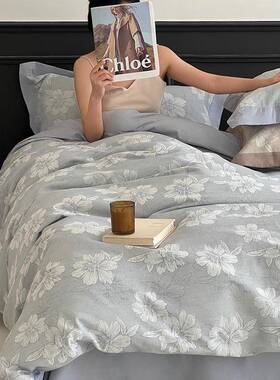 棉全60支色织提花四件套纯小碎花高端轻奢式棉A类母中婴级MXSH-00