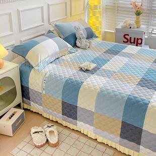 床2包025新款 纯棉垫保罩床单三件护套加BQT厚榻榻米全防滑铺盖床