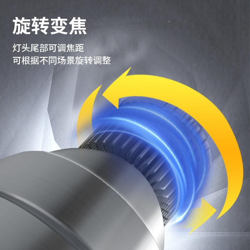 6核强光灯LE歼灭外接电源可焦距大功率超亮巡调逻INX炮露营照D明