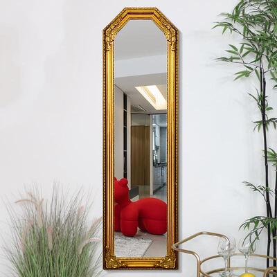 欧玄衣关穿镜家用卧复室轻UEL奢美式古墙面法式中式式全身落地镜