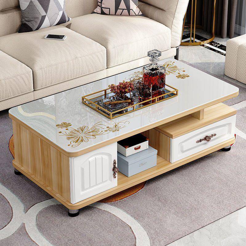 欧式圆角茶几客CDA家化用茶桌茶简约现代小厅户型台钢玻璃长方形