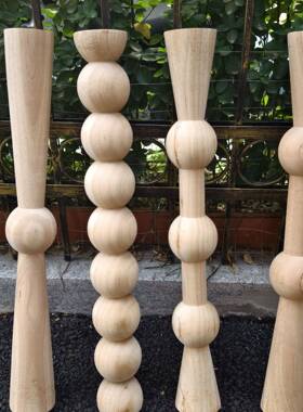 脚雕何刻诧寂风实木HOQ书桌支撑几体圆柱创意家居实木无柱尽之柱