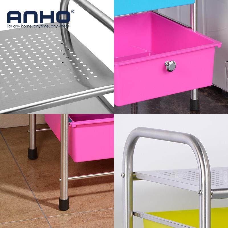 anh锈无品牌/钢彩色收纳柜分层o收纳架理置物架层架衣柜整不抽屉