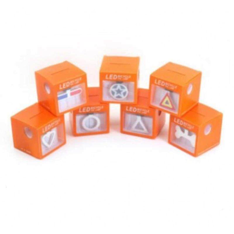 复古儿童山地自行车夜间骑行灯尾灯心形反光警示usb充电装饰配件