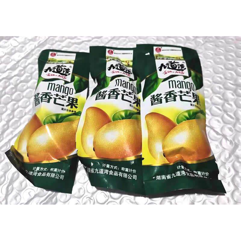 采购产品湖南九道湾酱味芒果片，清爽湿酱，九制芒果干，小包装，