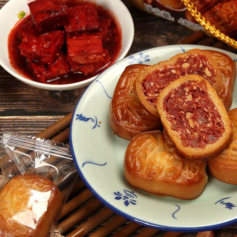 广东美食潮汕特产潮州传统脆皮腐乳饼干肉饼小吃茶点心礼盒装485g