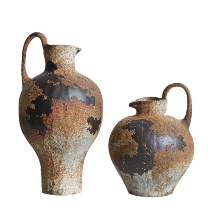 侘寂风陶瓷花瓶粗陶QSC插酒花复古怀旧手工民宿件店禅意摆新中瓶,橡塑材料及制品,工业陶瓷,淘宝优惠券,粉丝福利购,淘宝优惠卷