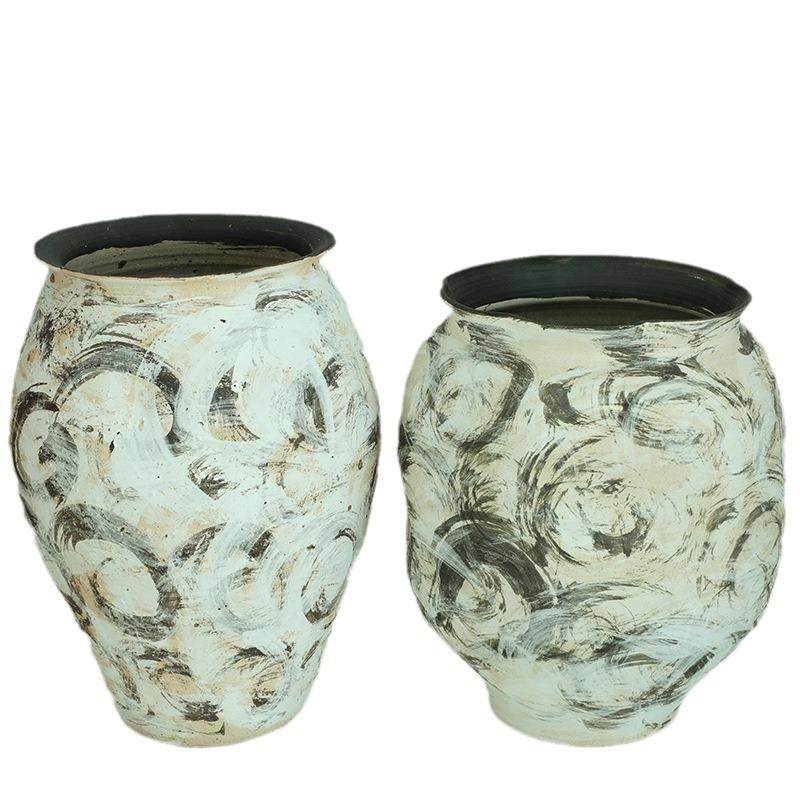 源头工厂古复敦煌油画风大口瓷陶花瓶盆器落地罐民GBT宿陶装饰,橡塑材料及制品,工业陶瓷,淘宝优惠券,粉丝福利购,淘宝优惠卷