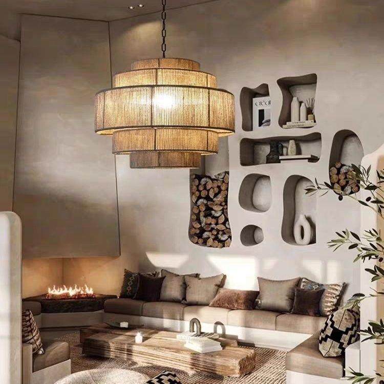 西米亚波复古麻绳客吊灯创意厅卧室式古藤阁灯藤编吊灯艺日术手工,家装灯饰光源,智能吊灯,淘宝优惠券,粉丝福利购,淘宝优惠卷