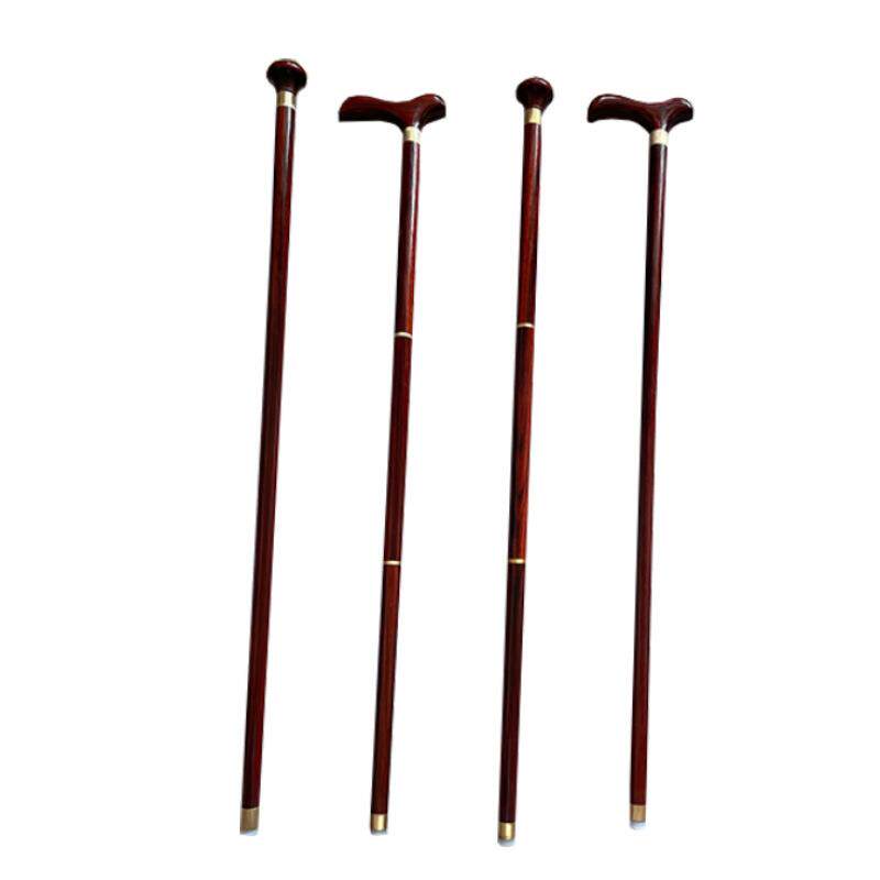 紫檀三木拐杖紫檀木拐节手杖老年人绅士明棍山仗实文木紫登檀木拐