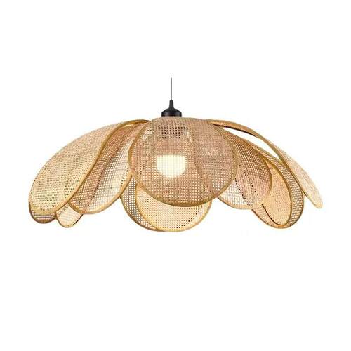 洛西可法式藤编花瓣侘寂风吊灯日式民宿厅客厅格卧室茶餐室灯具