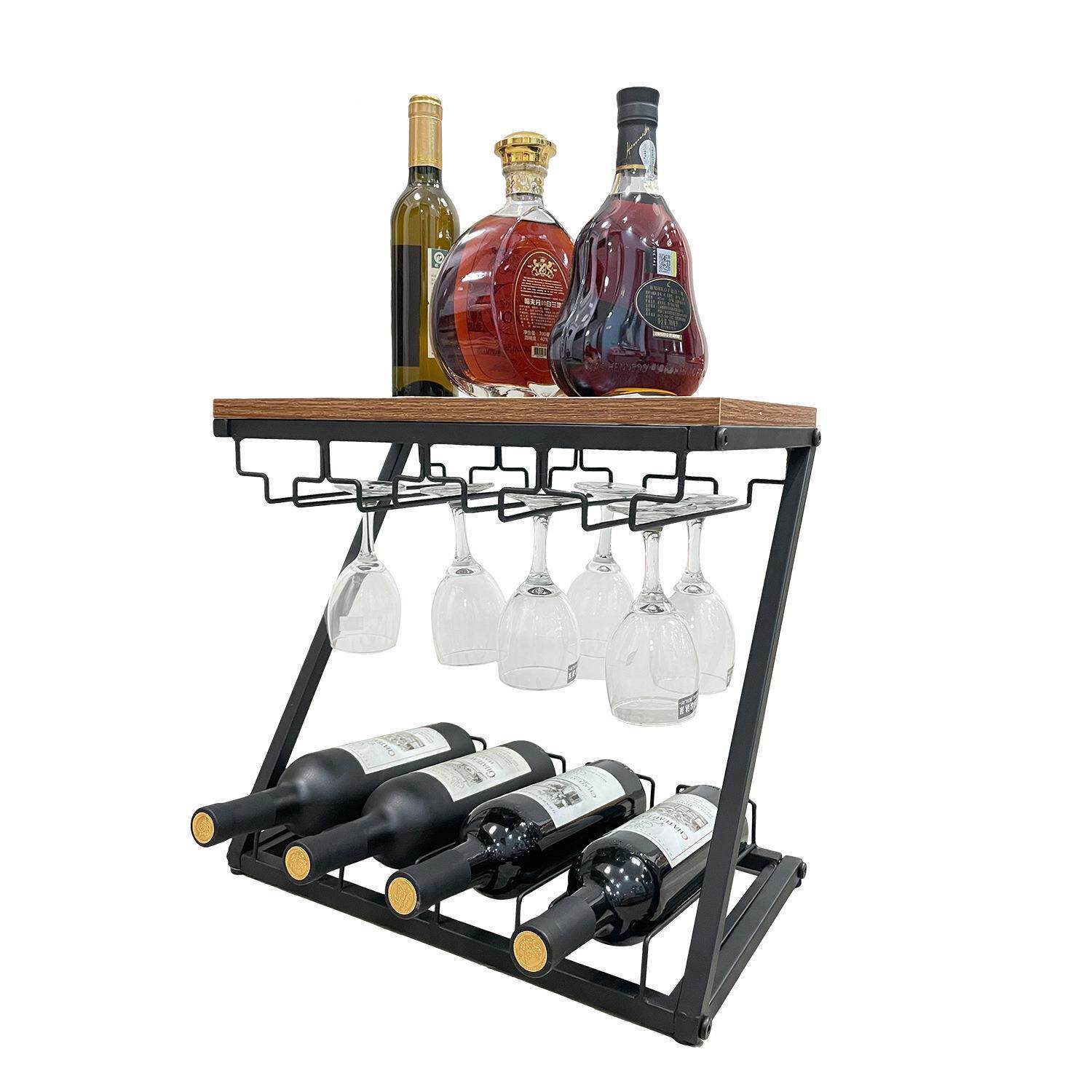 桌面置红酒架玻璃式杯架现代欧葡萄酒架酒柜展示架物高架脚杯