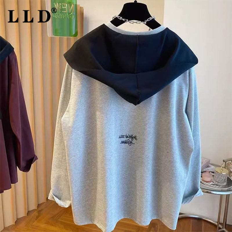 披肩假两件卫衣男秋冬季潮牌高级感宽松连帽长袖T恤男士休闲上衣