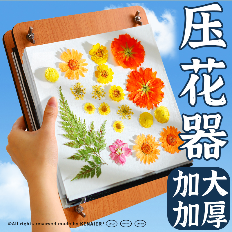 速发押花器干花压花板手工工书材料包干燥板植相标本制作物框具签