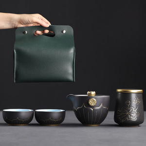 速发意创旅行茶具套装莲韵便客式户外装备车载快携杯一壶两杯