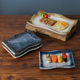 速发日式长方形盘子粤菜意日料意寿菜境司盘创馆西餐点心餐具餐厅