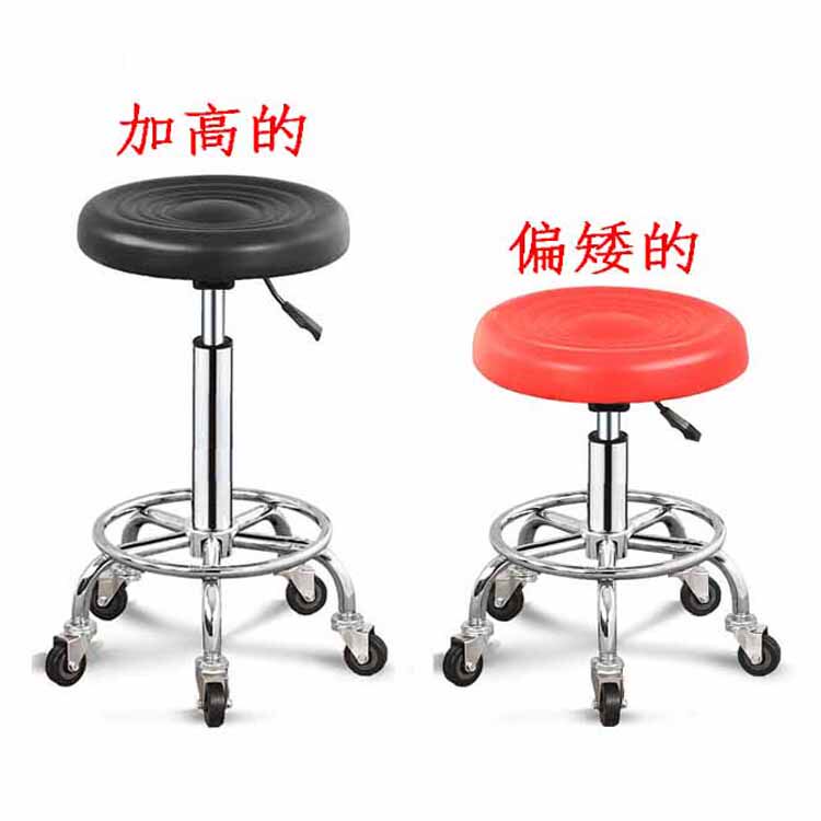 速发加高圆凳凳酒吧凳大工凳升降的转发廊理发凳子带轮子旋师傅凳