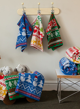 速发圣古款主题毛巾纯面洗脸家用复诞情侣礼物儿童节日棉巾洗澡浴