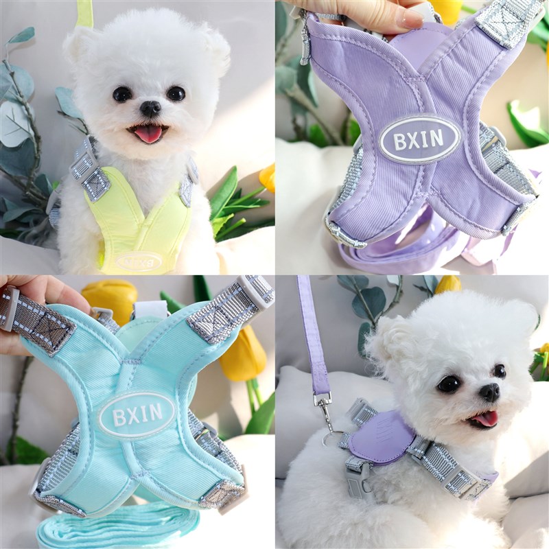 泰迪胸背带中型小型犬遛C狗绳子比小背心式狗链子