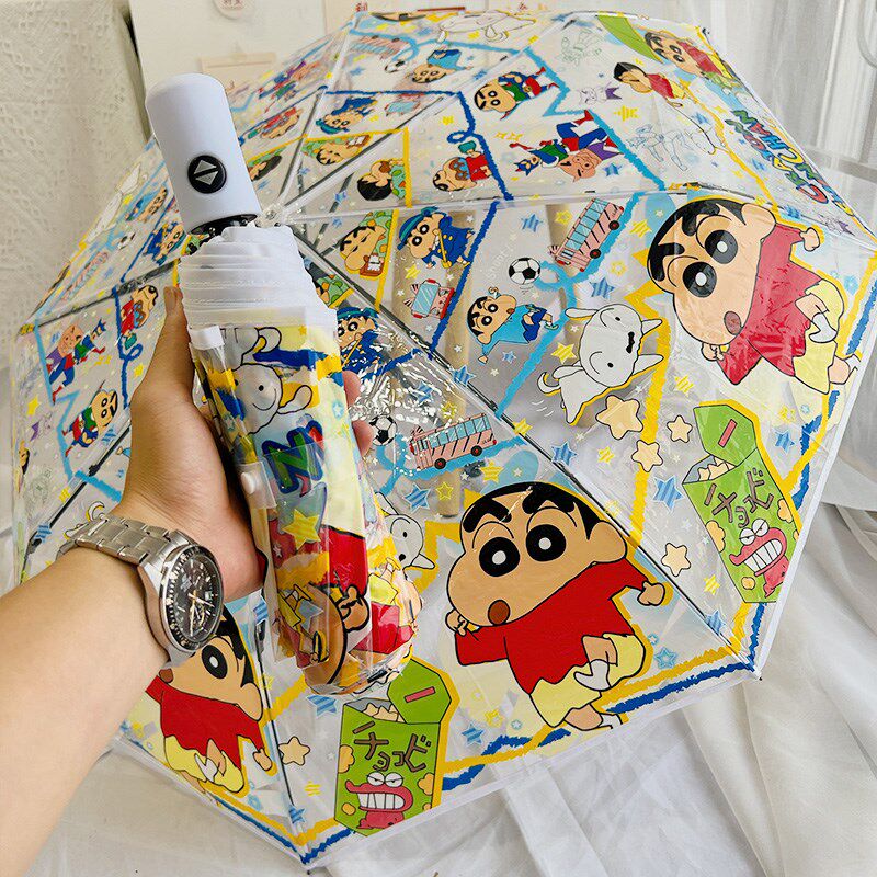 速发透儿雨伞三折伞全自动直柄人可爱折叠明童成伞加厚