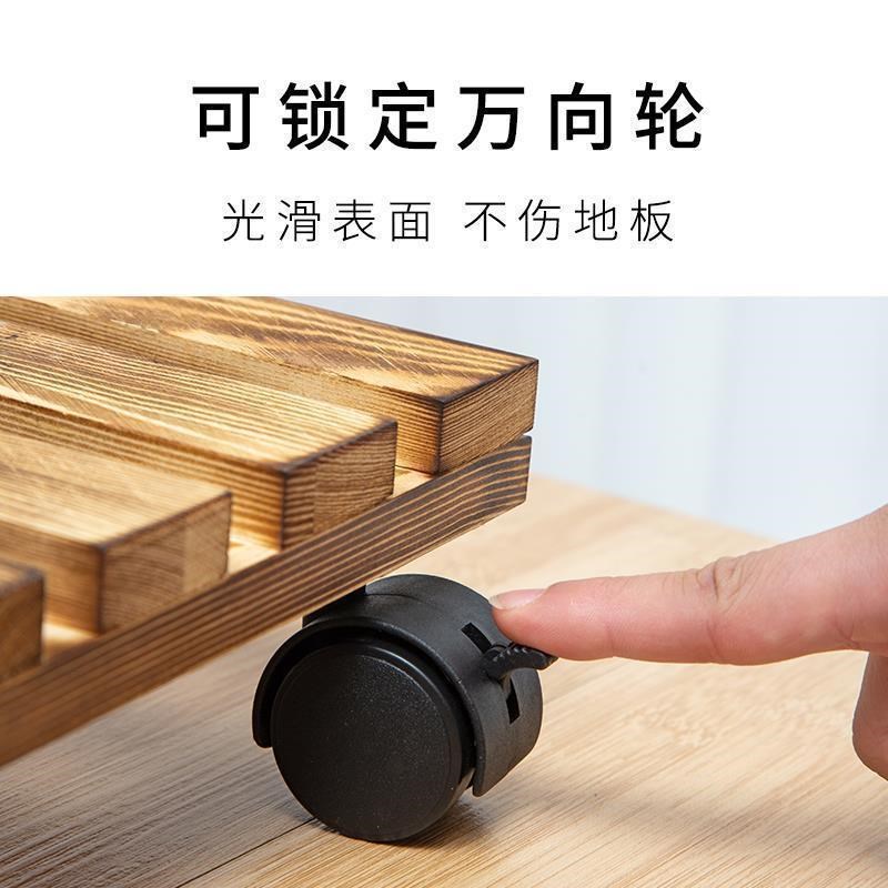 现货速发花盆托盘向轮正方形加厚实木可移动底座台室外露天架子带图片
