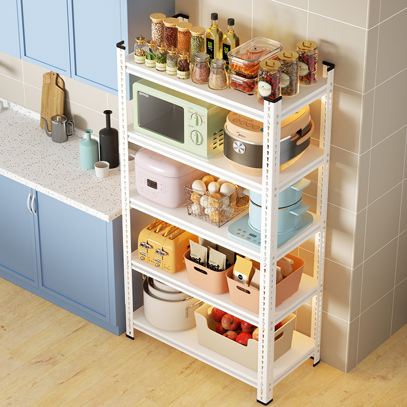 速发厨房置物架落地多层微波炉烤箱用物收纳架多功能橱柜家电储器