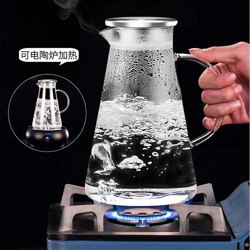 速发现货耐热玻璃厚水壶 过用加冷凉水壶 大容量透明家滤扎壶简约